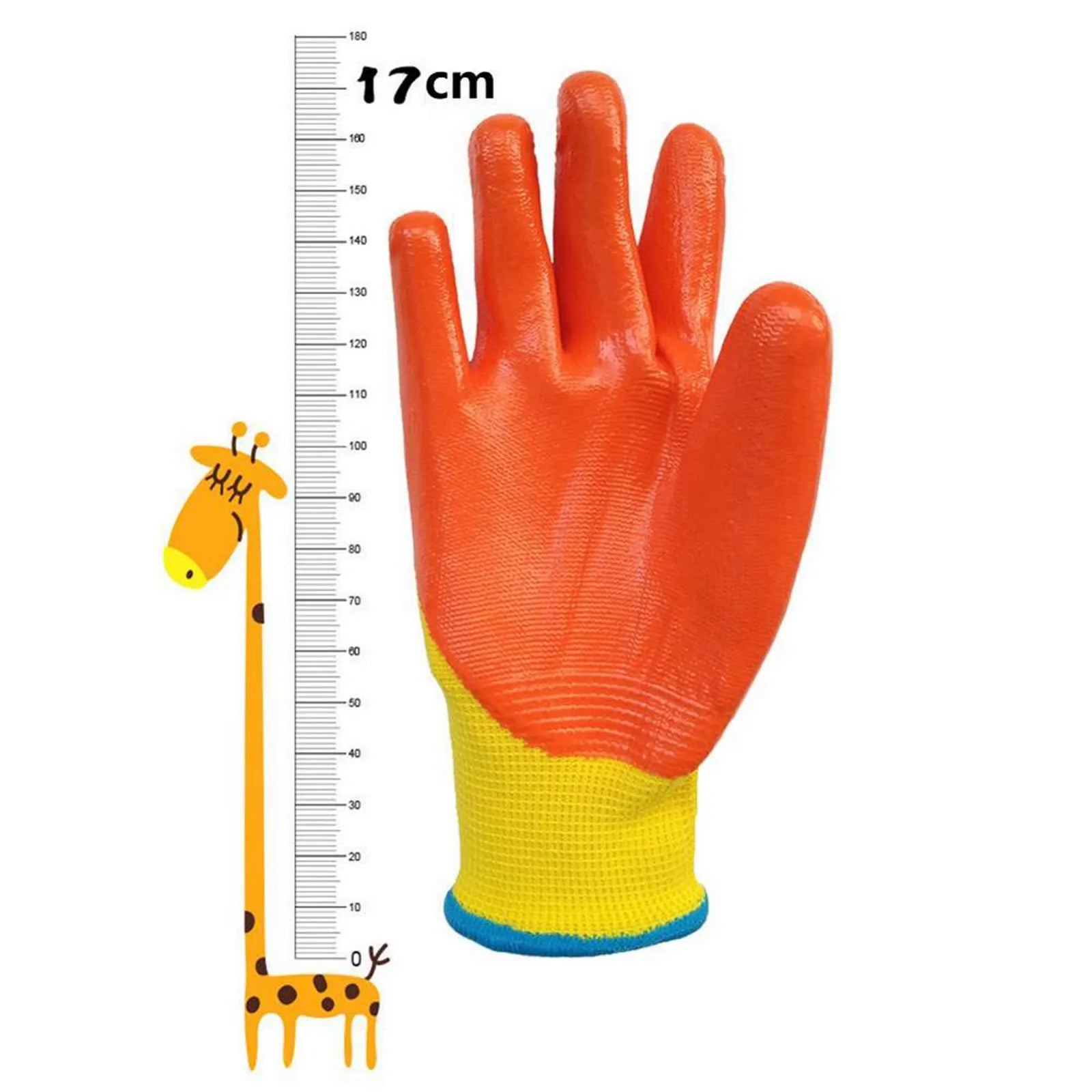 Breathable Gardening Gloves for Kids, Cartoon Animal Gloves, Oil Resistant, Non-slip, Anti-stab Handwork Silicone Nitrile