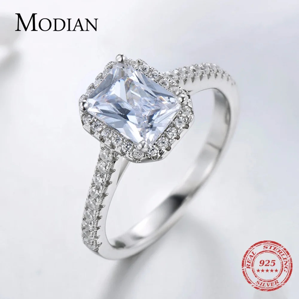 R&J 925 Solid Silver Rings For Women Wedding Jewelry Bijoux AAAAA zirconia vintage Accessories Engagement Bague Bijouterie