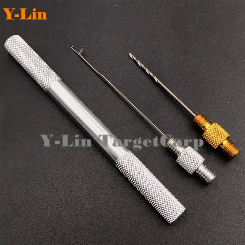 Carp Fishing Baiting Boilies Pellet Hair Rigs Needles Drills Splicing Making Tools Drill Rigs Loading Accessories