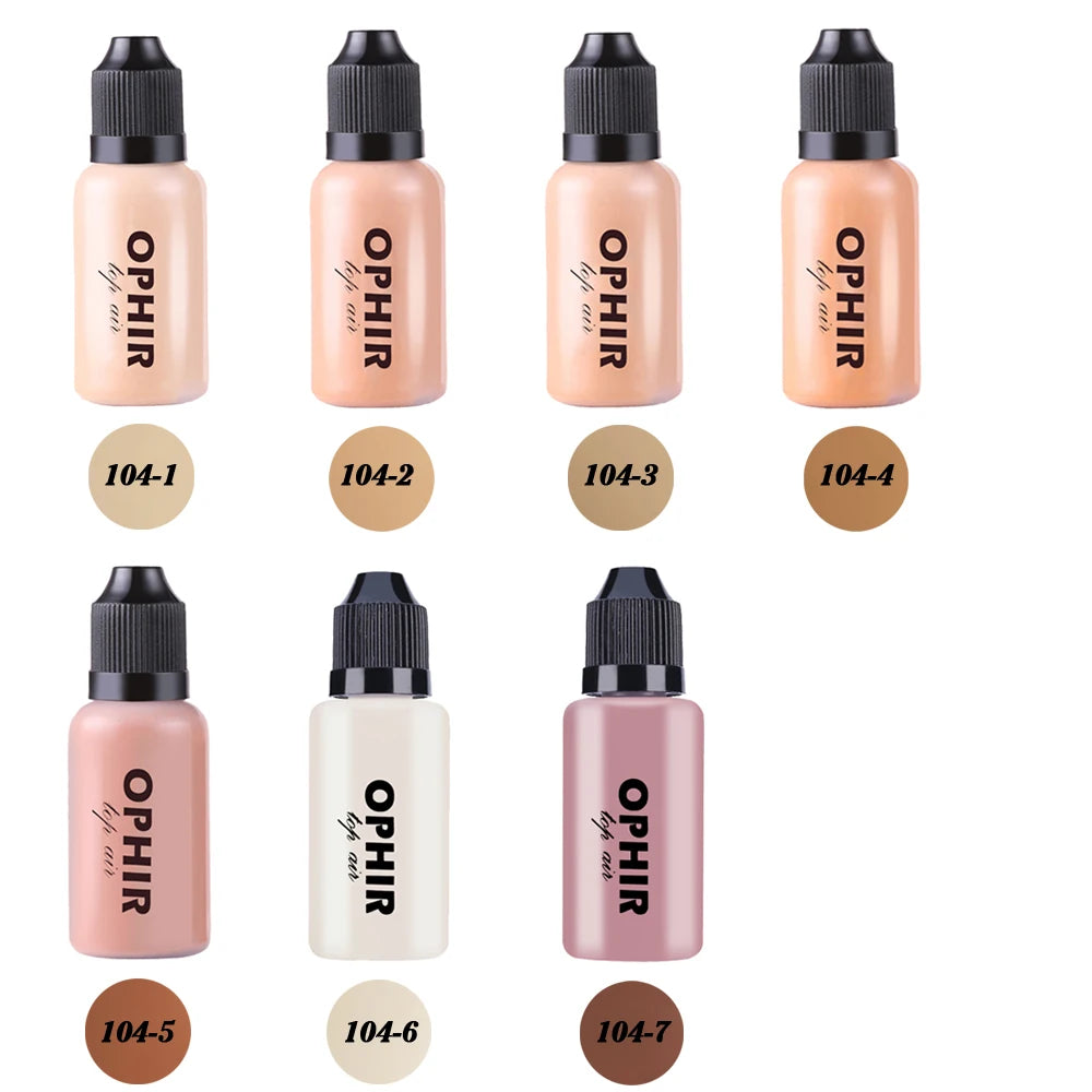 OPHIR 7 Colors Airbrush Foundation Makeup Inks Air Foundation for Face Paint Make-up Salon Cosmetic Makeup Pigment TA104