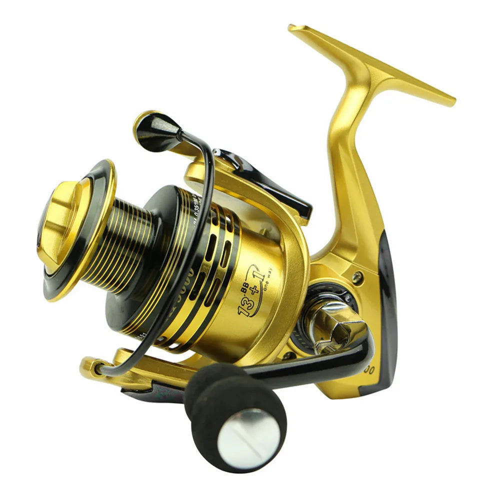 Fishing Reel Spinning Wheel 13+1 BB 1000 - 7000 Series 5.5:1 4.7:1 Fresh Green Luxury Christmas Red EVA Handle Interchangeable