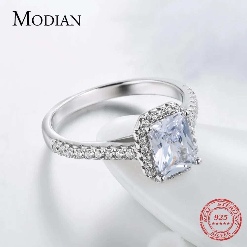R&J 925 Solid Silver Rings For Women Wedding Jewelry Bijoux AAAAA zirconia vintage Accessories Engagement Bague Bijouterie