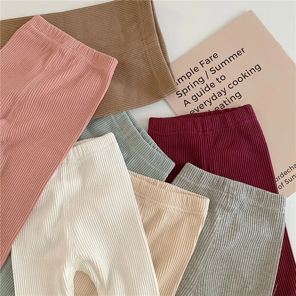 Facejoyous Autumn Baby Girl Legging Cotton Baby Boys Ribbed Leggings Striped Kids Pants Children Casual Trousers