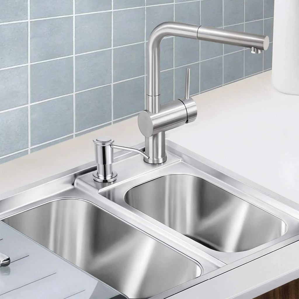 Samodra Liquid Soap Dispensers With 500ml Bottle Stainless Steel Pump For Kitchen Sink Built In Chrome/Nickel Dispenser Soap