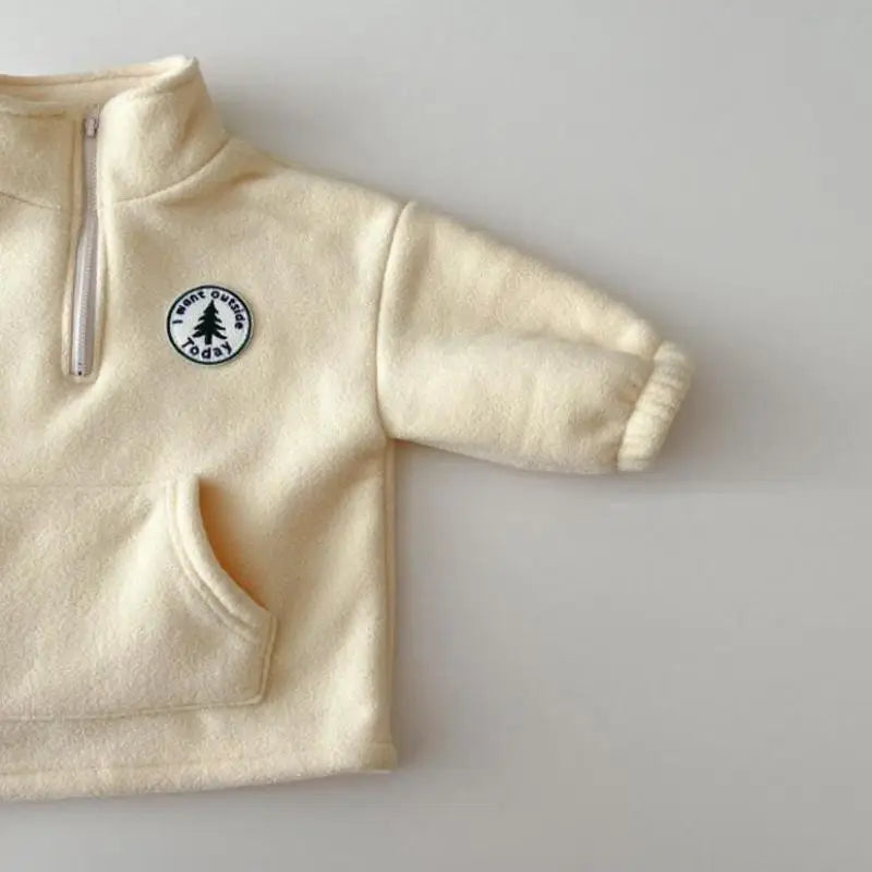 Baby Boys Clothing Sets Children Thicken Sweatshirt Kids Clothes Girls Solid Cotton Long Sleeve Pullover Tops+ Pant Suits 2pcs