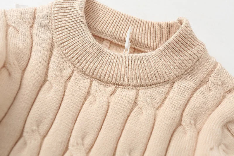 Newborn Baby Girl Boy Knitted Clothes Set Sweater+Pant 2PCS Cotton Infant Toddler Knitwear Pullover Clothing Sets Outfit 0-2Y
