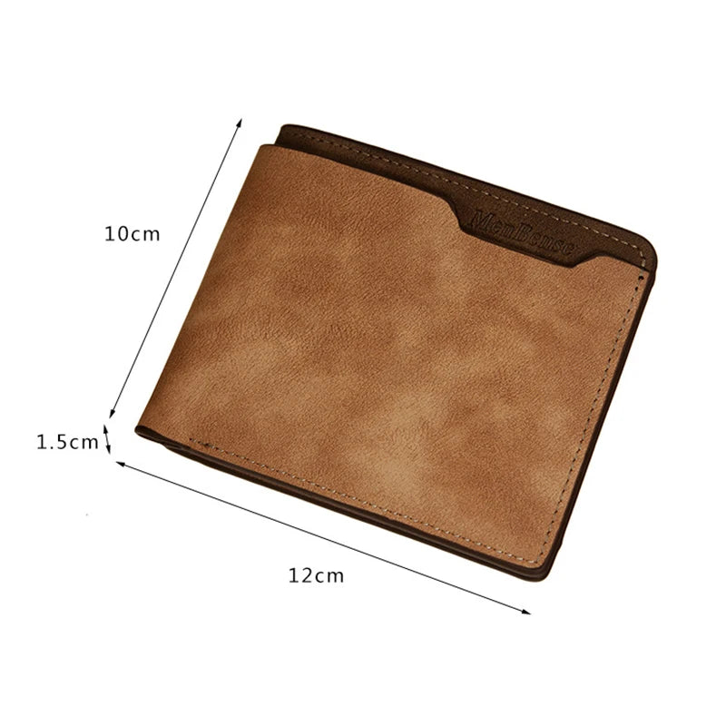 Customized Wallet Photo Mens Brown Short Waterproof Multi-Function Matte PU Leather Engraving Picture Personalized Purse For Men
