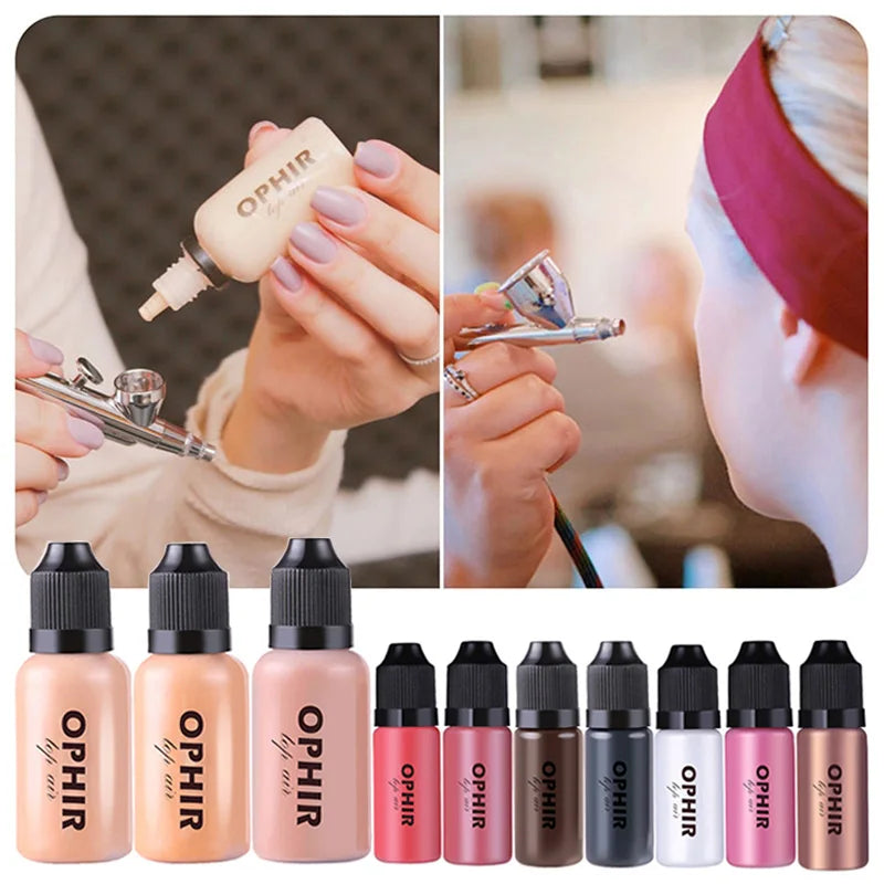 OPHIR 7 Colors Airbrush Foundation Makeup Inks Air Foundation for Face Paint Make-up Salon Cosmetic Makeup Pigment TA104