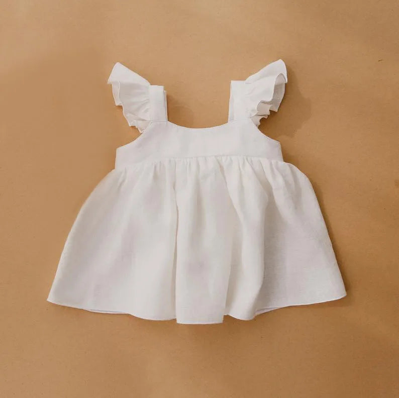 Newborn Girls Summer Clothes Linen Striped Baby Girl Dress For 0-3Y Toddler Girls Clothes Baby Birthday Party Dress