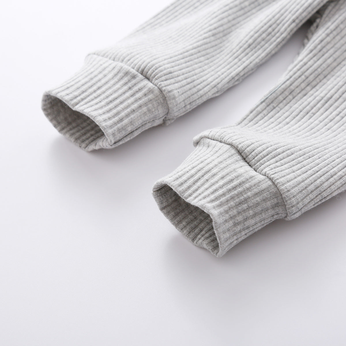 Infant Baby Knit Outfits Suits Buttons O-neck Ribbed solid clothes Long Sleeve Bodysuits Romper Top + Elastic Long Pant