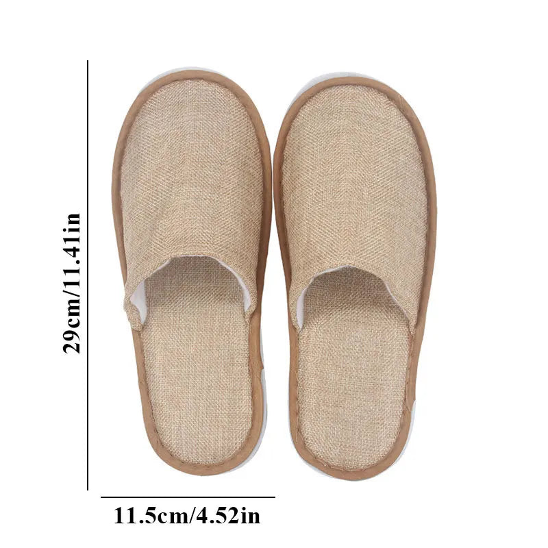 New Casual Unisex Indoor Home Slippers Cotton linen Soft Slippers Autumn Winter Flip Slops Women Men Linen Slides Slippers