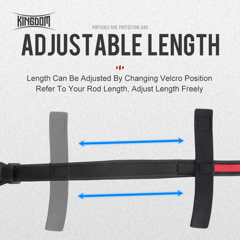 Kingdom Spinning Fishing Rods 102cm-152cm Casting Rod Protection Rope Length Adjustable For Protection Rods Cap Pole Storage Bag