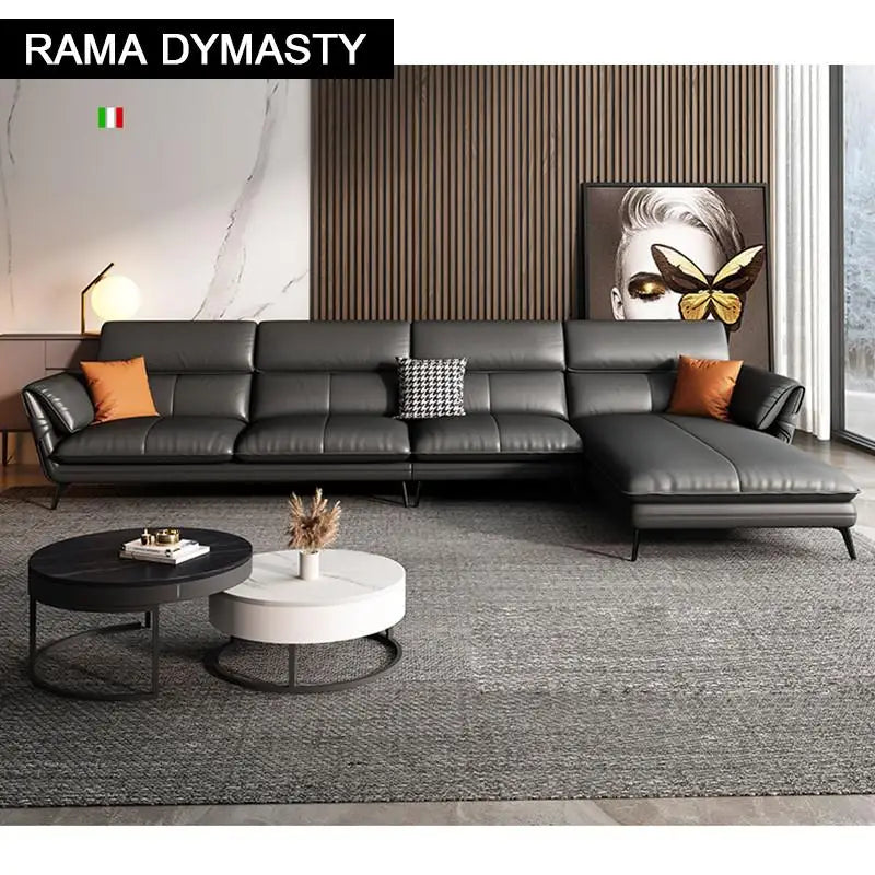 Modern Minimalist Living Room Leather Sofa for Living Room set Combination