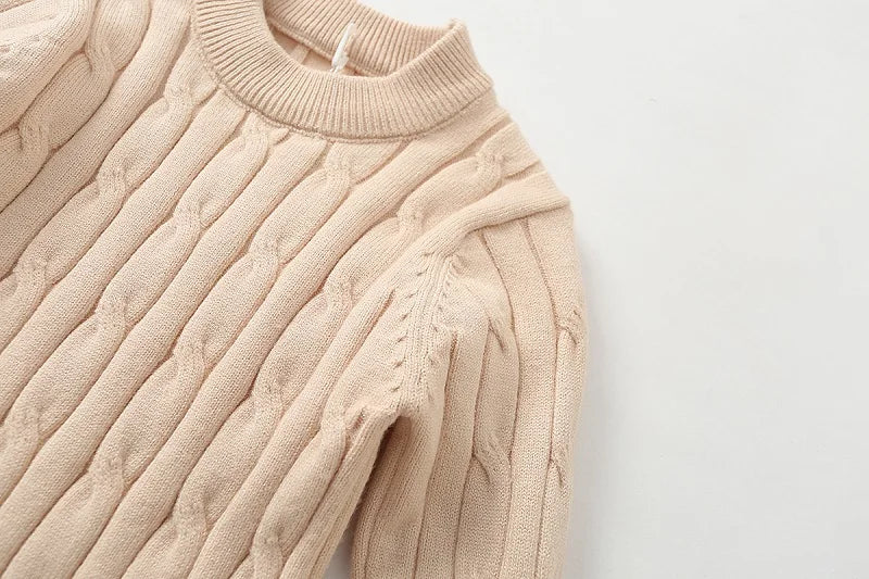 Newborn Baby Girl Boy Knitted Clothes Set Sweater+Pant 2PCS Cotton Infant Toddler Knitwear Pullover Clothing Sets Outfit 0-2Y