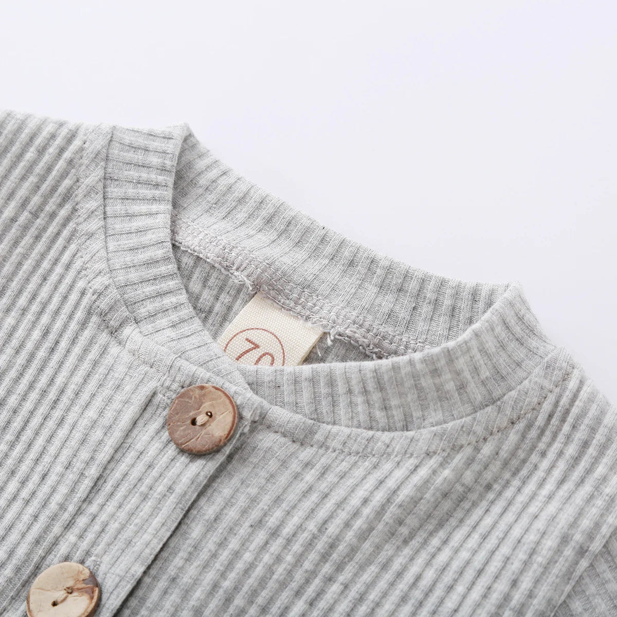 Infant Baby Knit Outfits Suits Buttons O-neck Ribbed solid clothes Long Sleeve Bodysuits Romper Top + Elastic Long Pant