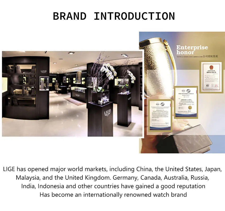 2025 New Mens Watches LIGE Top Brand Luxury Leather Casual Quartz Watch Men's Sport Waterproof Clock Watch Relogio Masculino+Box