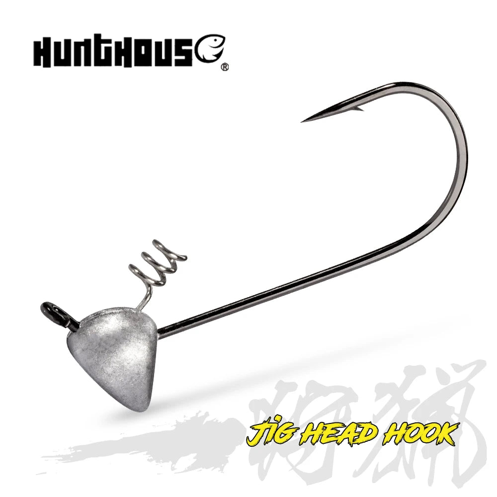 Hunthouse 3.5g 5g 6.5g 4pcs/bag shaky head jigs Soft Fishing hook Flat-Faced Shakey Jig Fishing Tackle for Lure Accessories