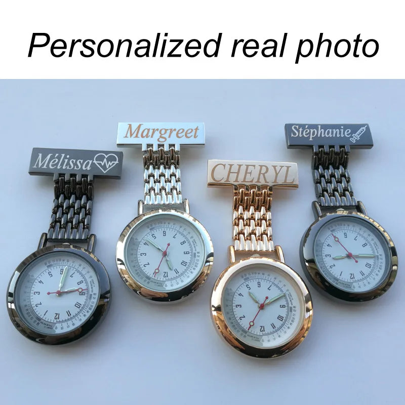 Personalized Your Name Logo Nurse Watch Hanging Medical Healthcare Gift Pocket Watch Men Women Quartz Doctor Midwife Fob Watch