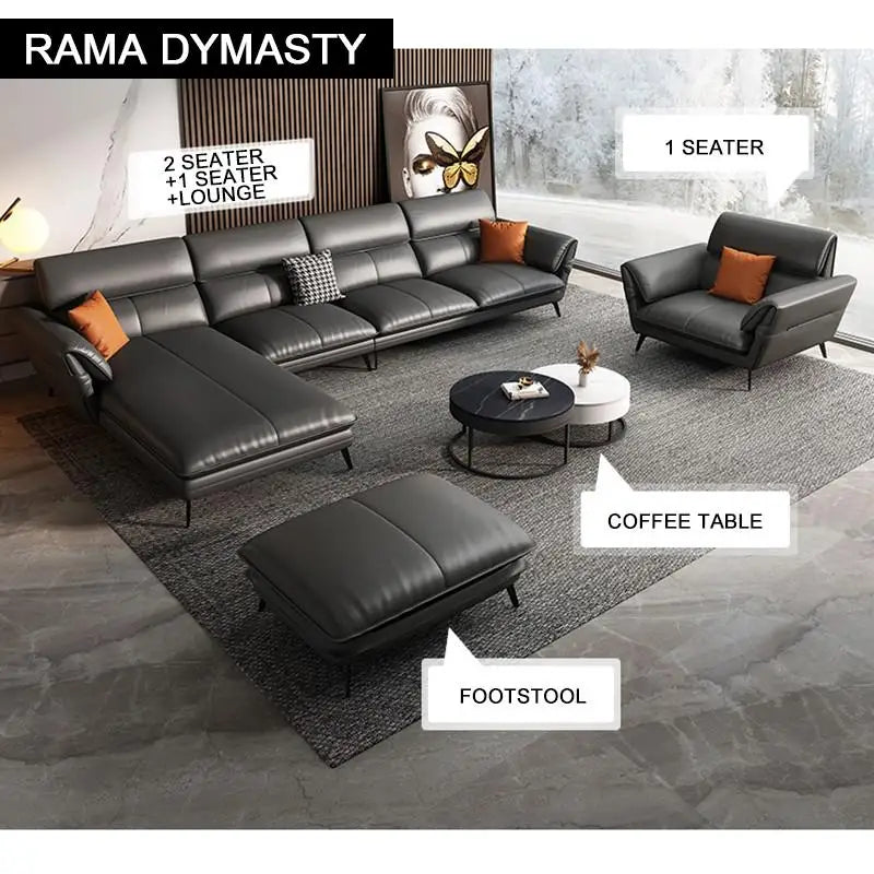 Modern Minimalist Living Room Leather Sofa for Living Room set Combination