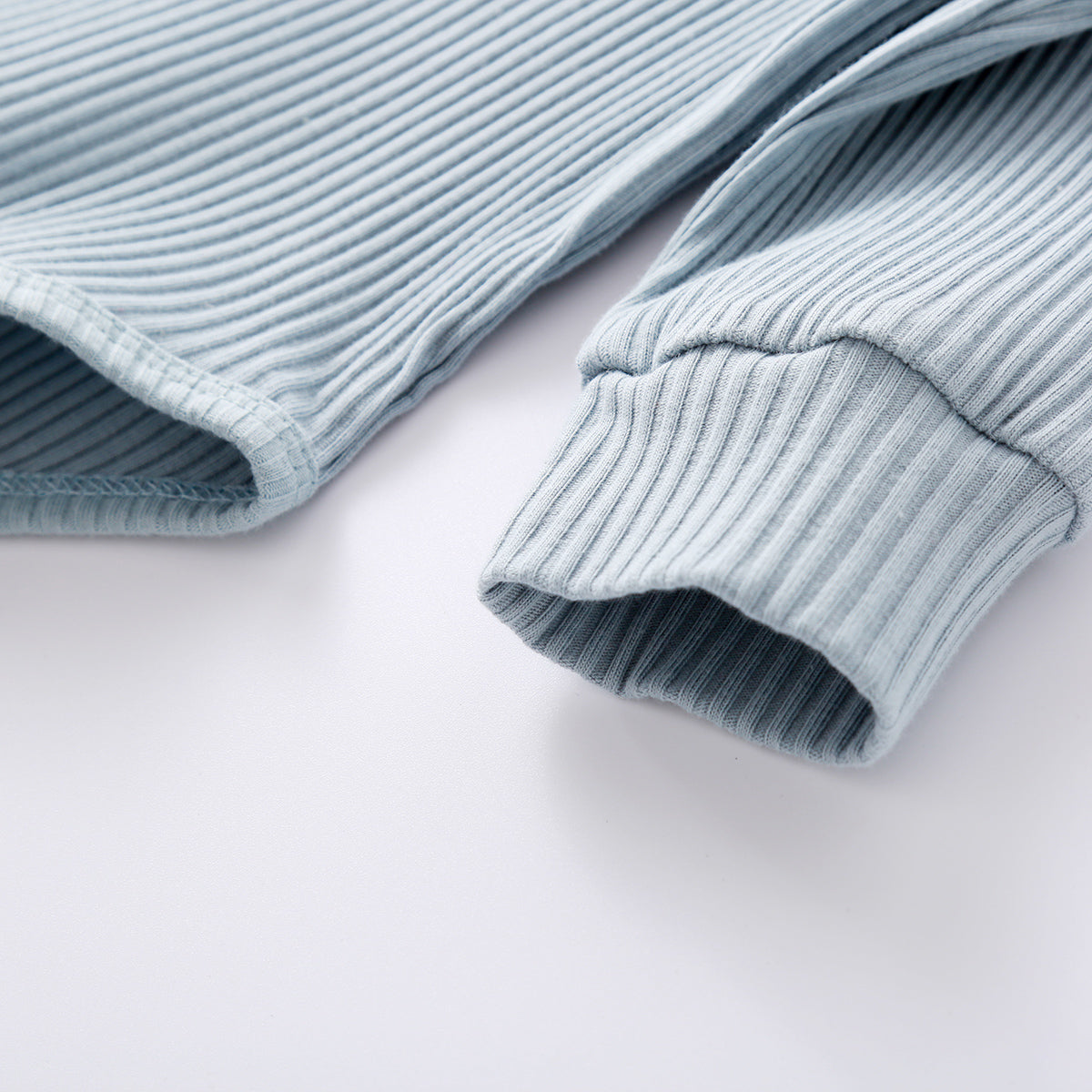 Infant Baby Knit Outfits Suits Buttons O-neck Ribbed solid clothes Long Sleeve Bodysuits Romper Top + Elastic Long Pant