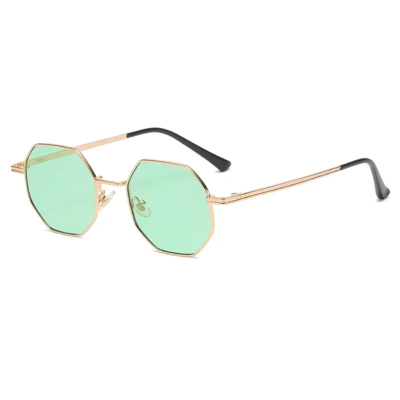 Sunglasses For Women Polygon Metal Sunglasses Vintage Frame Men Luxury Brand Design Sun Glasses Women Mirror Gafas De Sol Uv400