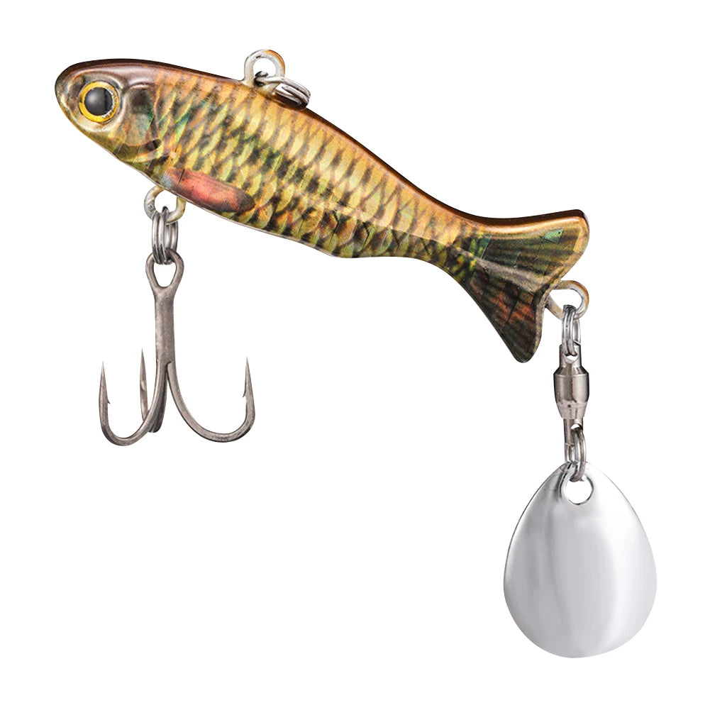 Metal Vib Fishing Lure with Sharp Treble Hooks Hard Bait Artificial Bait Bass Pike Carp Sea Fishing Lure