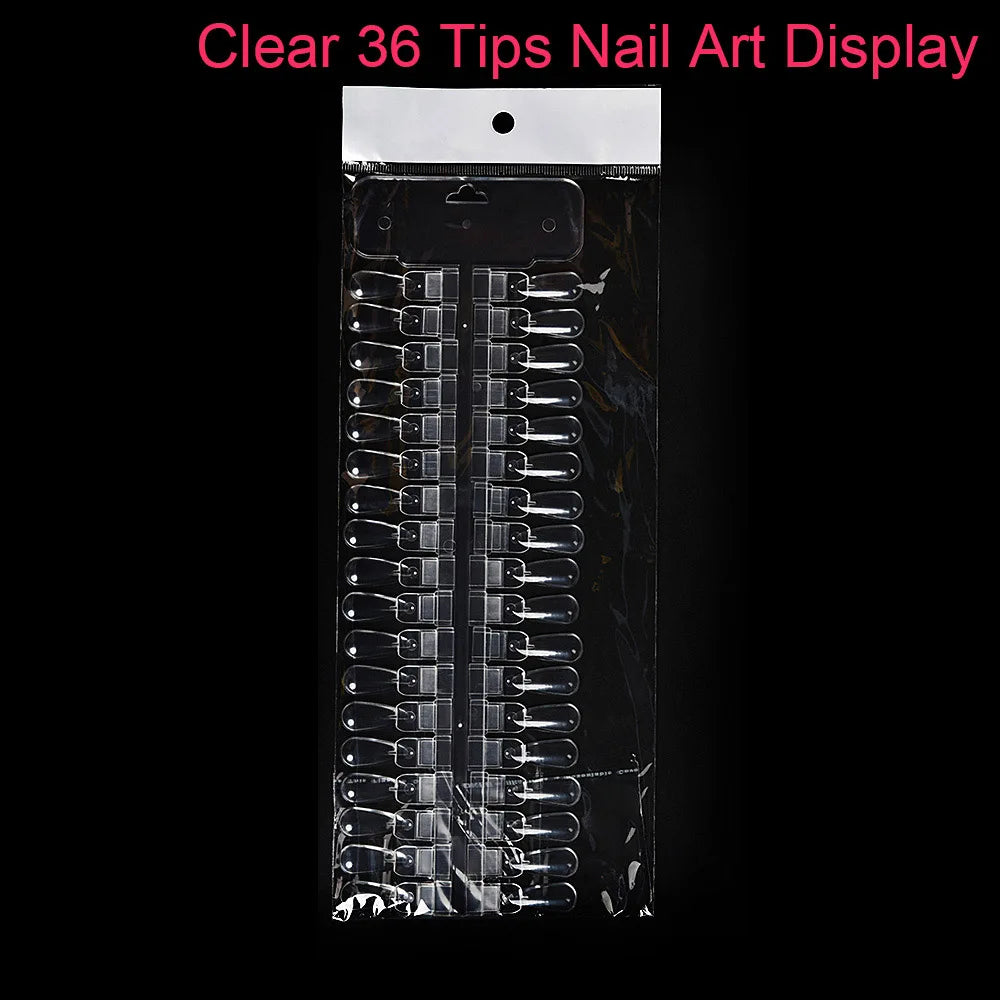 False Nails Tips Display Sticks Clear Nail Swatch Nail Gel Polish Showing Chart Manicure Polish Practice Training Display Board