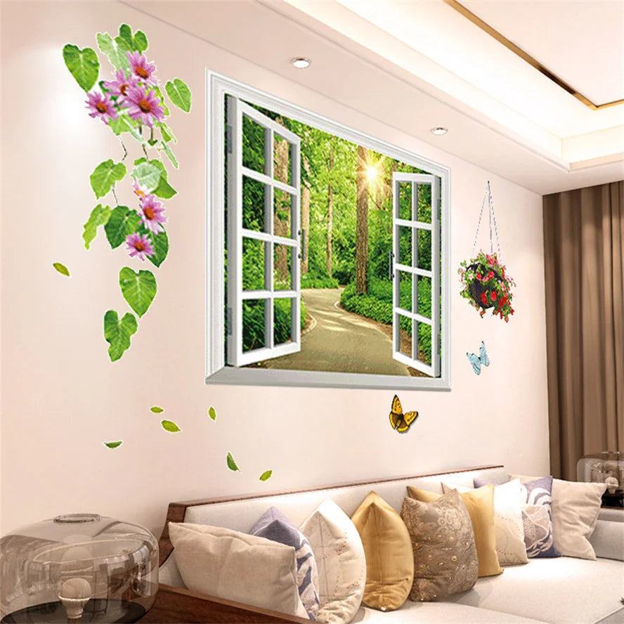 Living Room Flower Background Wall Stickers Bedroom Room Wall Decoration Stickers Wallpaper Self-adhesive Stickers Home Decor