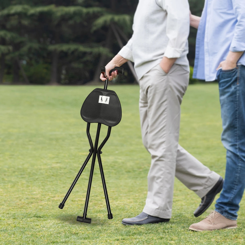 Portable Walking Pole and Tripod Chair Walking Stick, Walking Cane, Cane Chair, Folding Cane with Seat,Walking,Waiting in Line