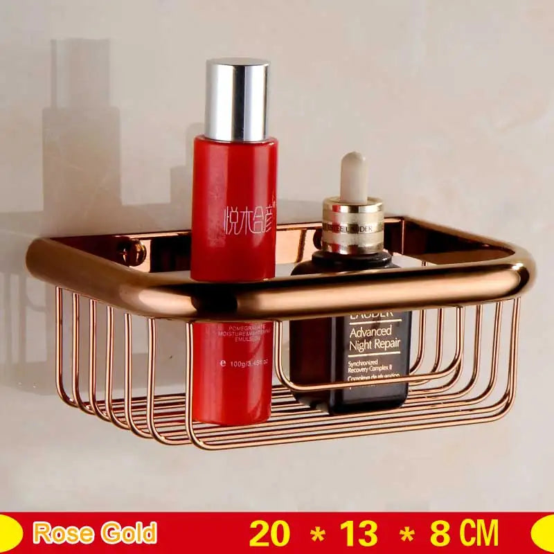 BAKALA Brass Bathroom Accessories Corner Shelf  Finished Wall Mounted Bath Shower Caddy Storage Holder BR-6716