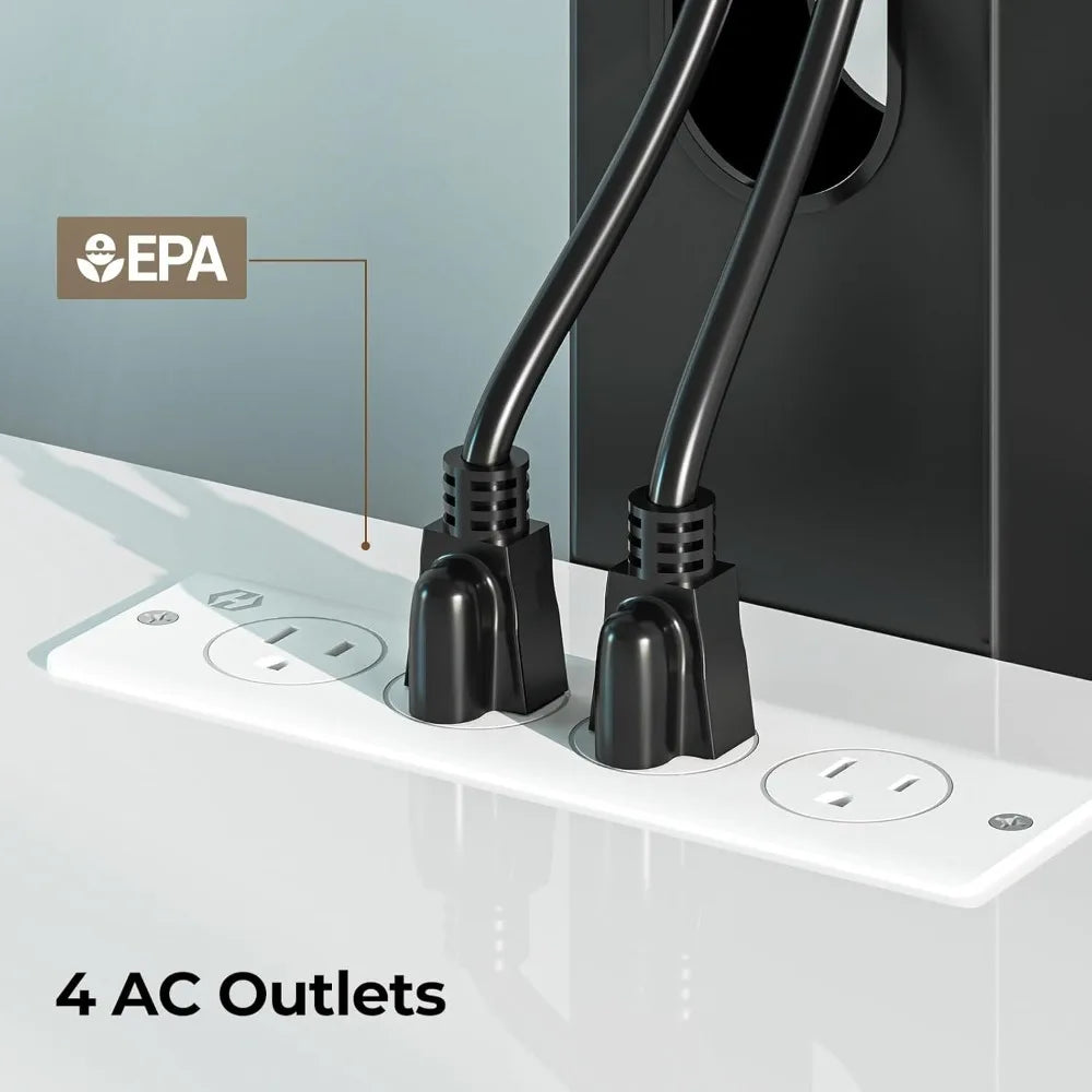 Fireplace TV Stand with Led Lights and Power Outlets, TV Stand Mount with 36" Electric Fireplace, White Entertainment Center fo