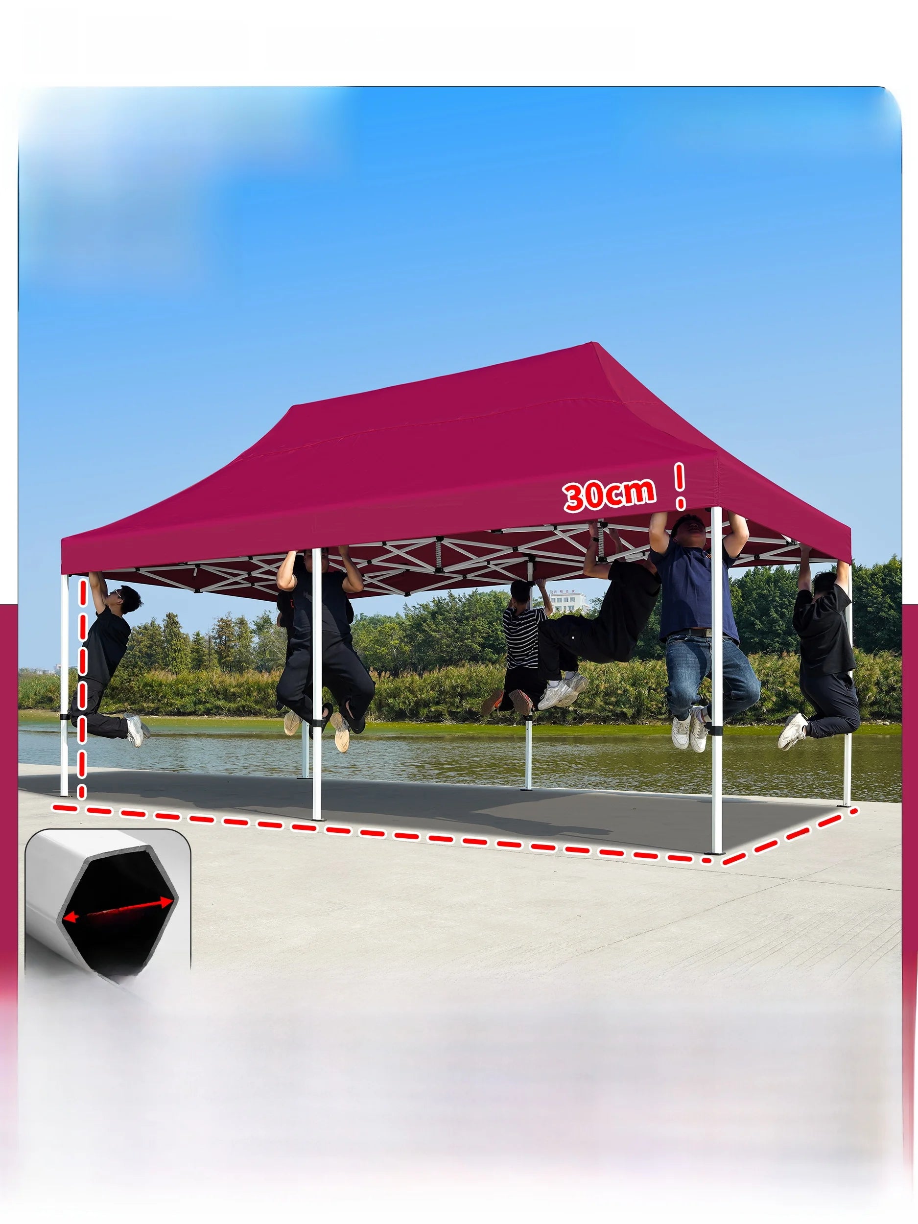 Thiened Four-Legged 3x6 Meters Tent Outdoor Rain And Sun elter Stall Special Outdoor Cam Travel Supplies Canopy