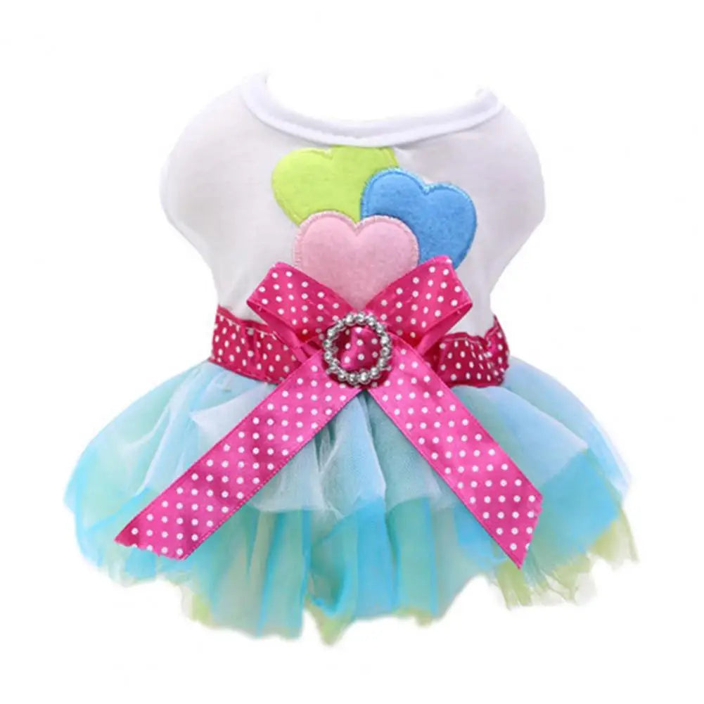 Pet Clothing Colorfast Dog Dress Soft Sleeveless  Sweet Comfortable Touch Pet Dress