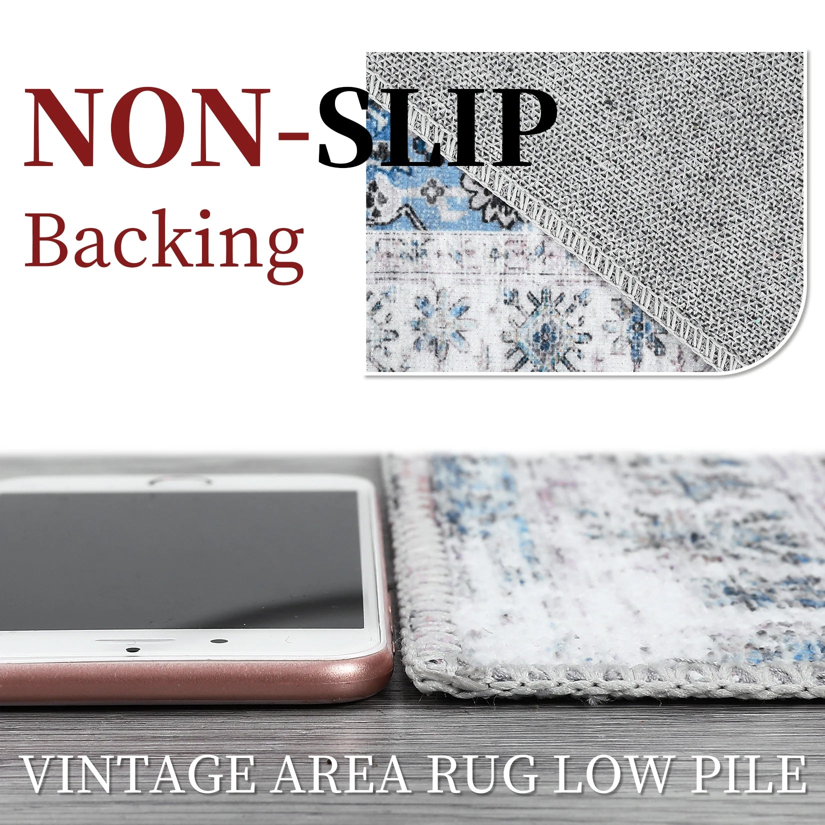 Large Area Rug Living Room Rug 10x13 Vintage Carpet Washable Area Rug Easy Cleaning Stain Resistant Indoor Carpet with Non-Slip