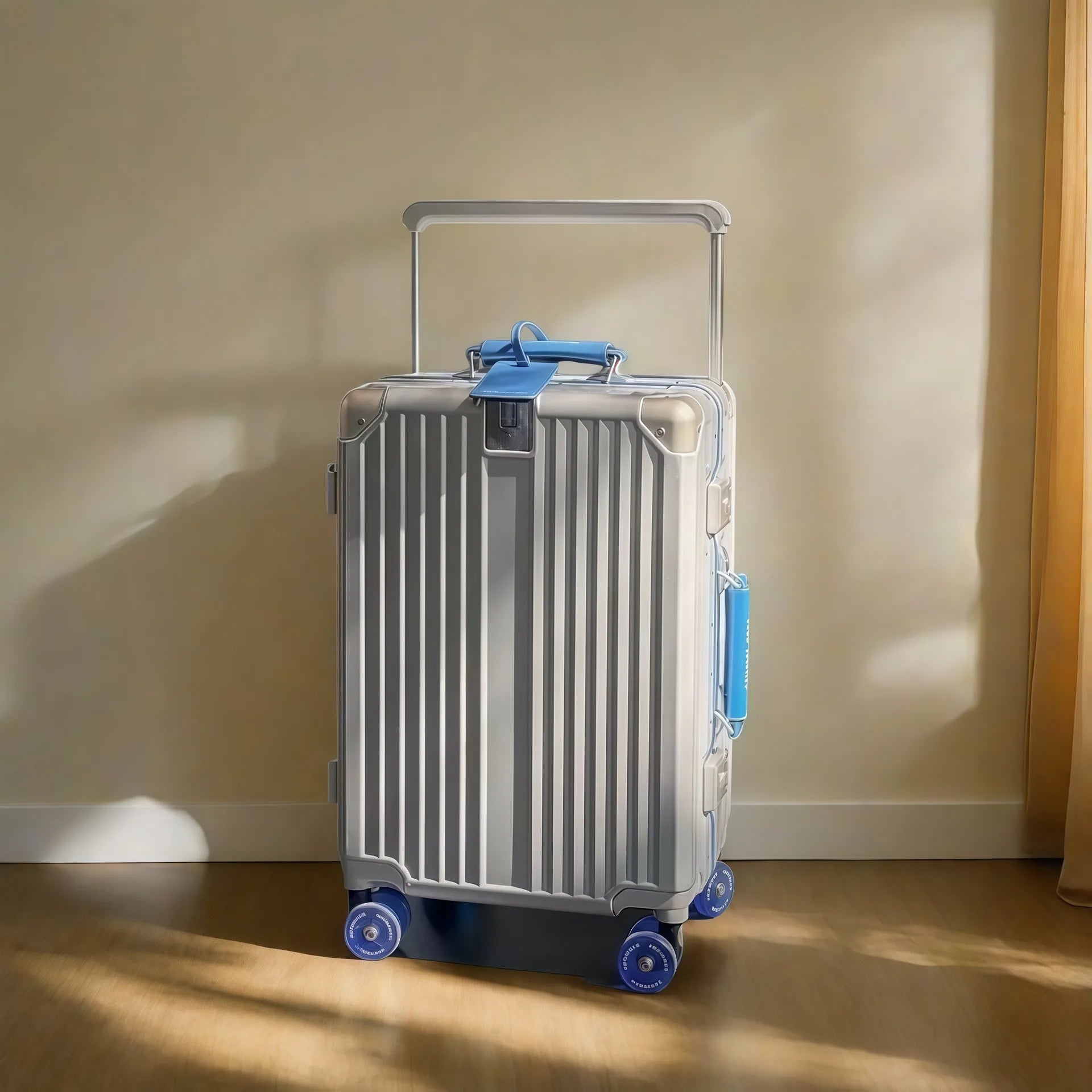 Wide Handlebar Rolling Luggage Large Capacity Travel Aluminum Frame Trolley Suitcase with Colorful Silent Spinner Wheel TSA Lock