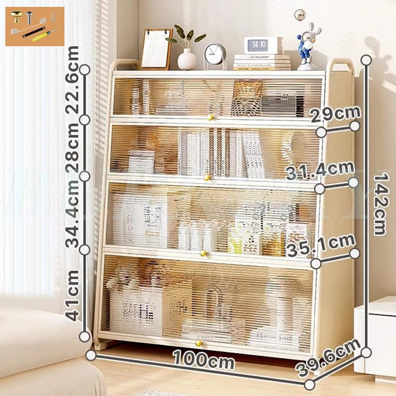 Bathroom Storage Floor to Floor, Waterproof Cabinet, Multi-Layer Storage Rack with Door