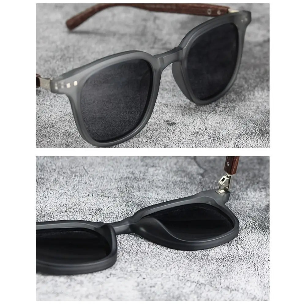 Trendy Retro Wood Grain Sunglasses for Women and Men New Square Frame Sun Glasses UV Protection Cycling Eyewear Outdoor Street
