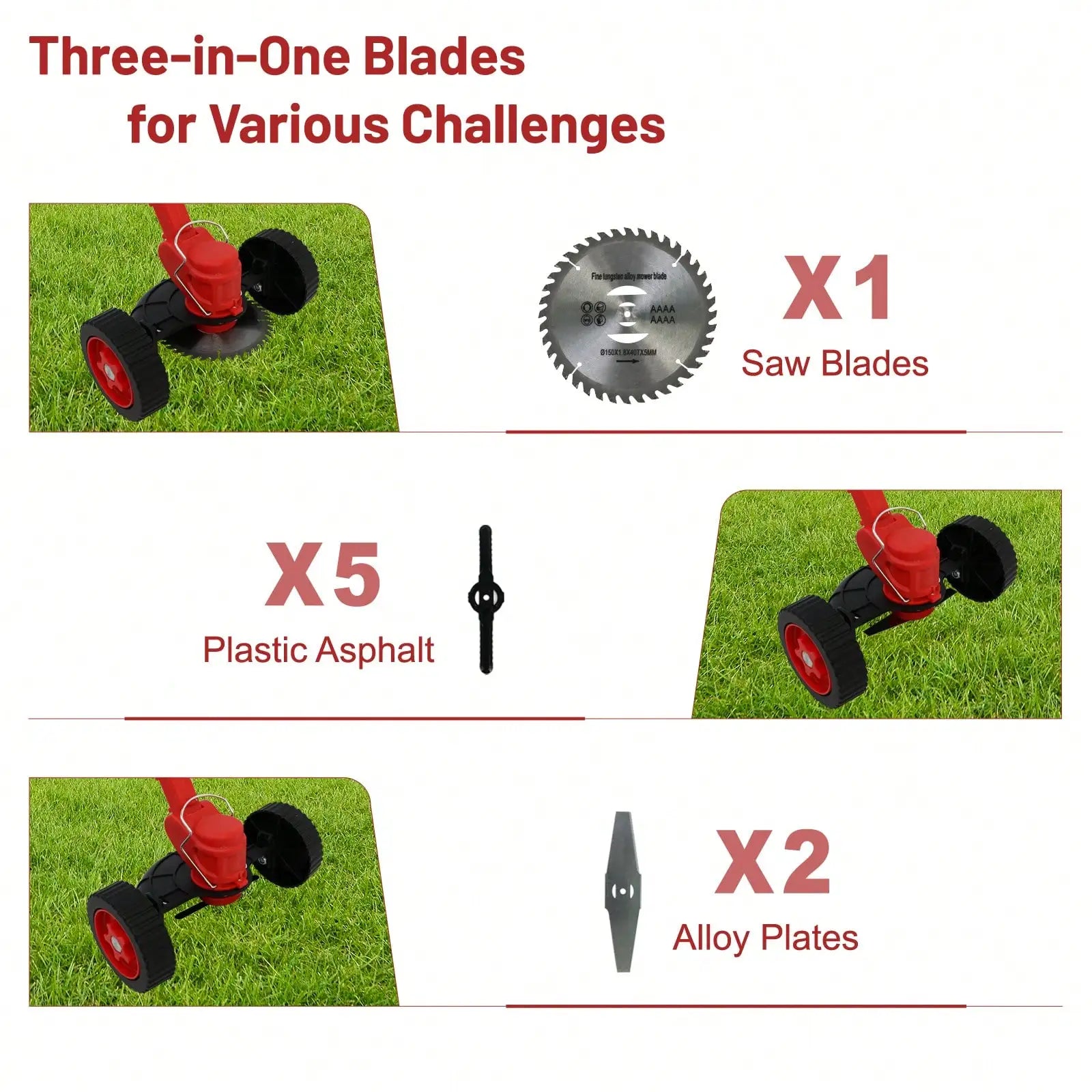 21V 650W Cordless String Trimmer Electric Weed Wacker Lawn Grass Edger Brush Cutter with 2 Batteries & Adjustable Handle