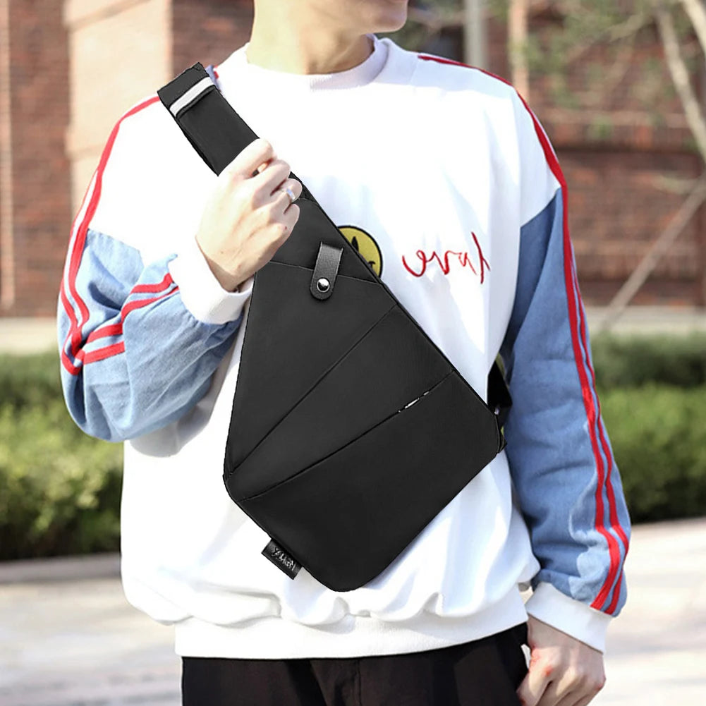 Mens Fashion Chest Bag Multifunctional Fanny Pack Large Capacity Simple Sling Bag Anti Theft Bag Ergonomic Waist Pack