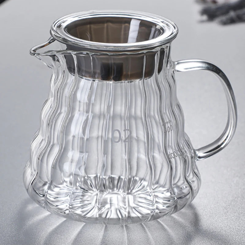 Leeseph Coffee Carafe, High Borosilicate Glass Coffee Server for Pour Over Coffee Ware Clear Pot with Rubber Lid, 600ml/20oz
