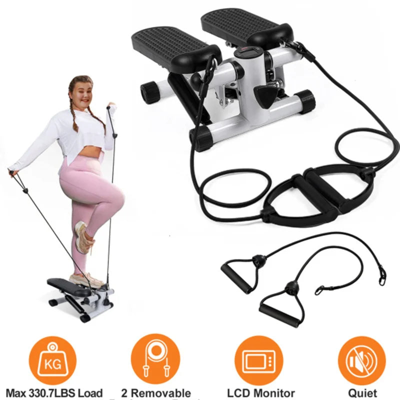 Mini Stepper Twist Stepper Machine For Exercise At Home With Resistance Bands LCD Display Slimming Treadmill for Home Workout