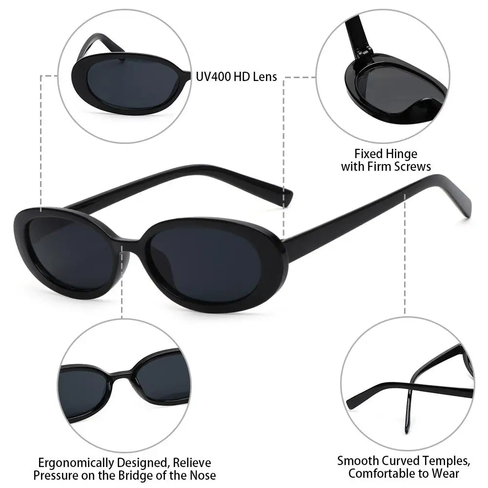 Retro Sunglasses for Women Small Oval Frame Sun Glasses Fashion Shades Polarized Eyewear UV400 Protection Outdoor Sports Shaeds
