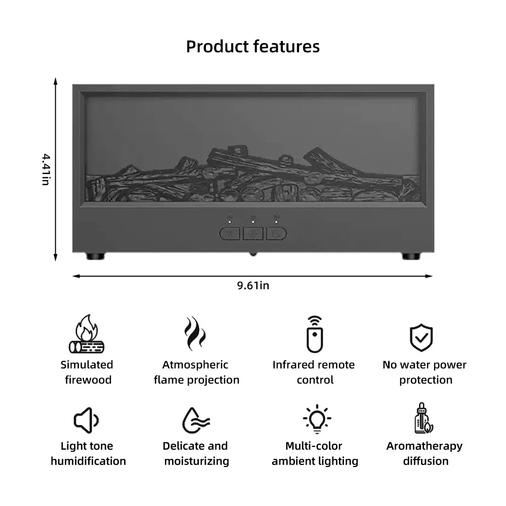 Desktop  Fireplace with Atmosphere Light - Portable Simulation Fireplace Heater for Bedroom, Home, Office Decorations - Creative
