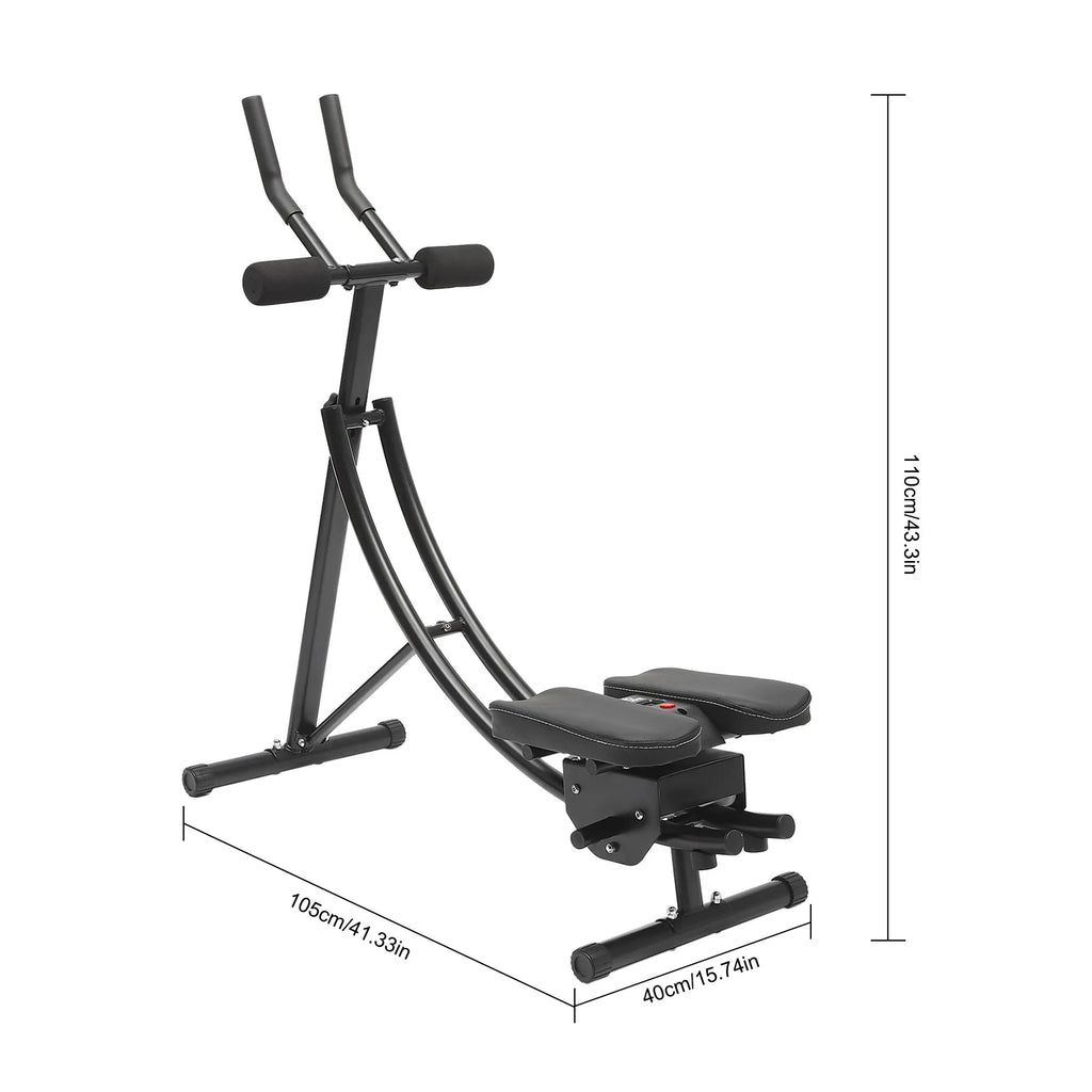 Foldable Ab Machine, 0-180° Rotation, Carbon Steel, 330lbs Capacity, Silent Rollers
