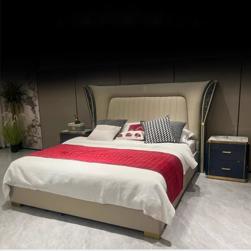 High Quality Light Luxury Bed Frame Luxury Modern Fashionable Bed Aesthetics Minimalist Camas De Dormitorio House Accessories