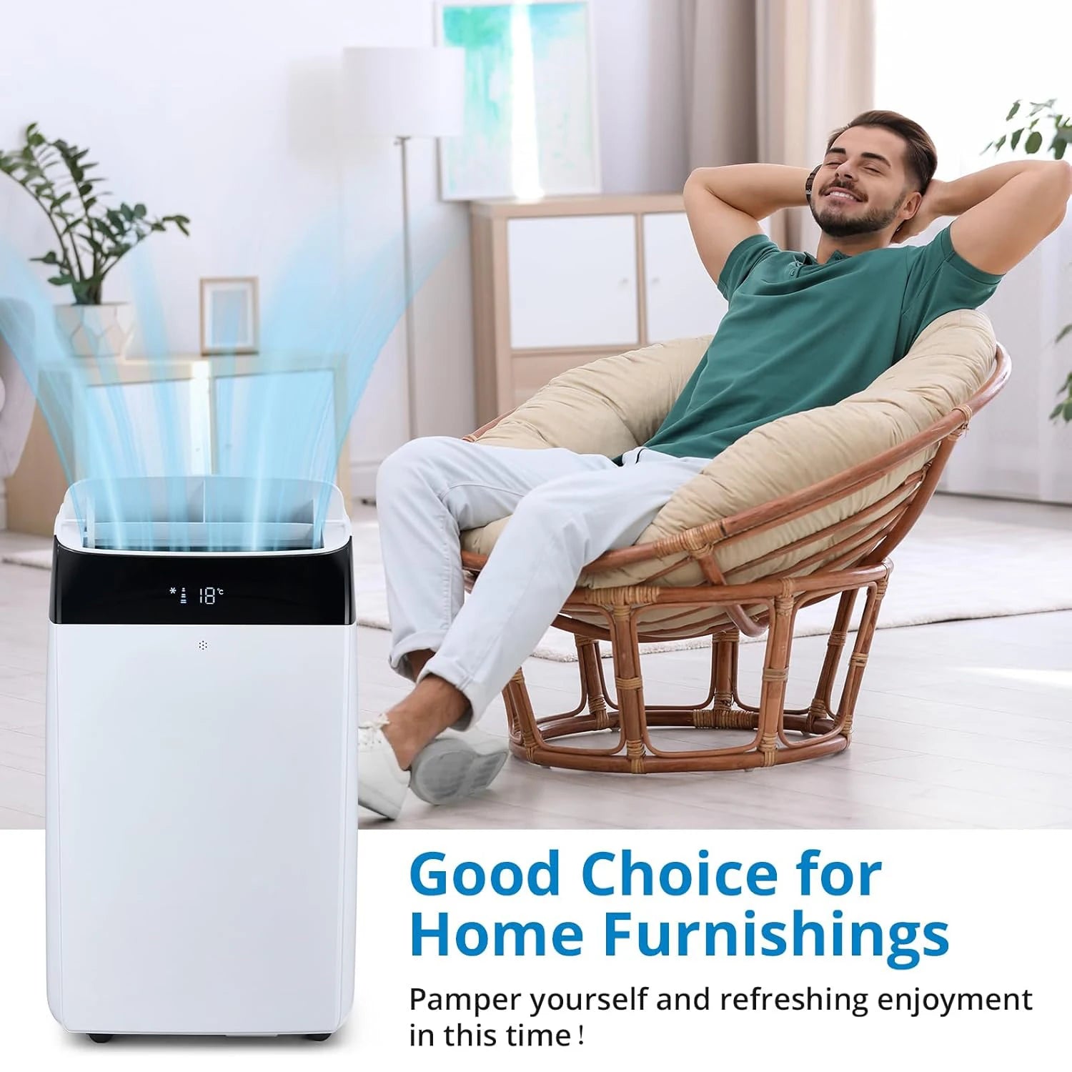 Portable Air Conditioner 14000BTU with Sleep Mode Auto Swing with Cooling Dehumidifier Fan Modes for Bedroom Office Living Room