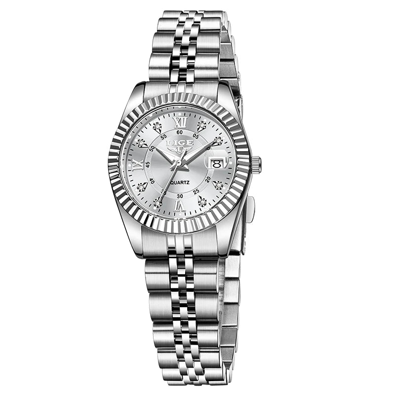 LIGE Top Luxury Watches For Women Vintage Fashion Ladies Watch Waterproof Date Stainless Quartz Wristwatches Reloj Mujer 2025