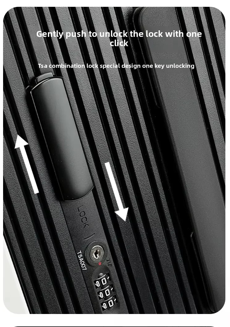 Wide Handlebar Rolling Luggage High-quality Durable PC Material Travel Balance Trolley Suitcase with 360° Spinner Wheel TSA Lock