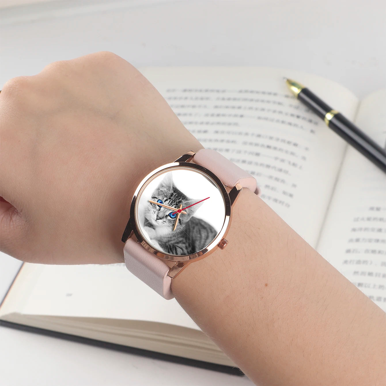 Son Watches for Women Friend Woman Watch Wife Family Logo Cat Women's Wristwatch DIY Dial Quartz Handcuffs Pet Custom Made Photo