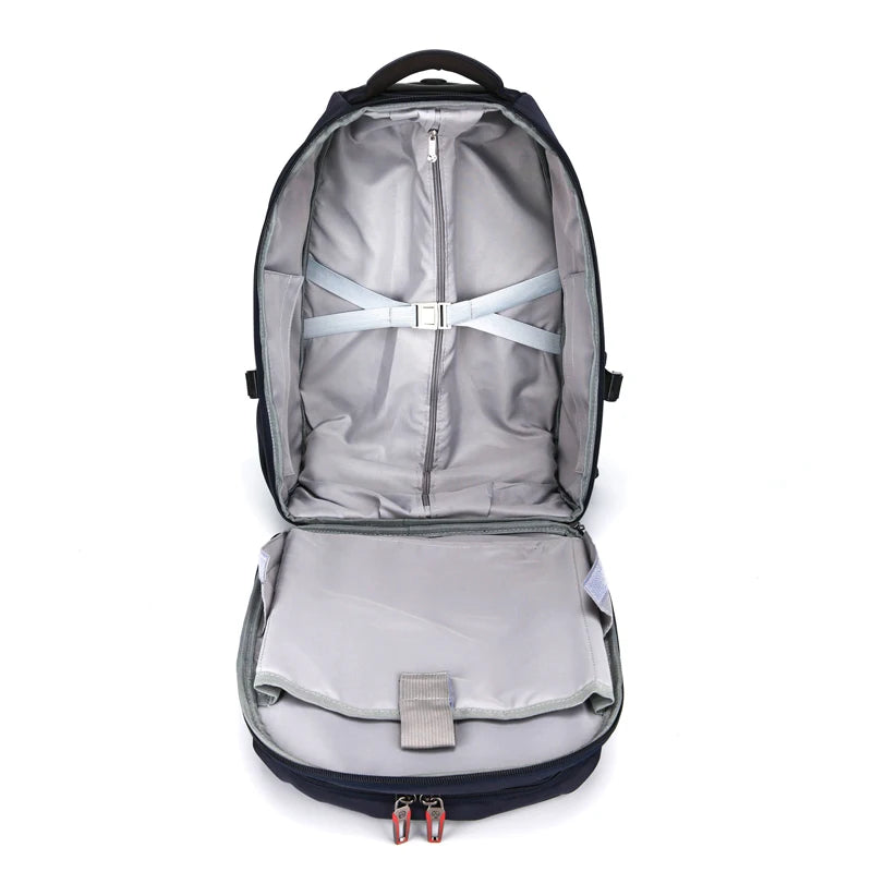 Rolling backpack with wheels, travel bag, travel luggage business computer bag, large capacity backpack